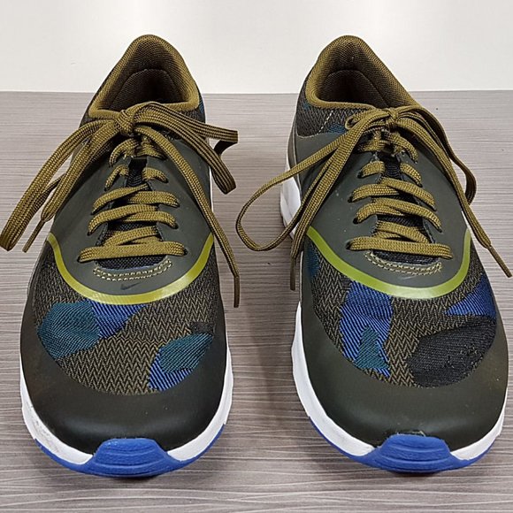 Nike Air Max Thea Sneaker Jaquard Olive/Dark Loden/Blue/Black, Womens Size 7 /38 - Picture 2 of 8